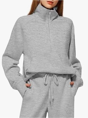 Gray Quarter-Zip Pullover